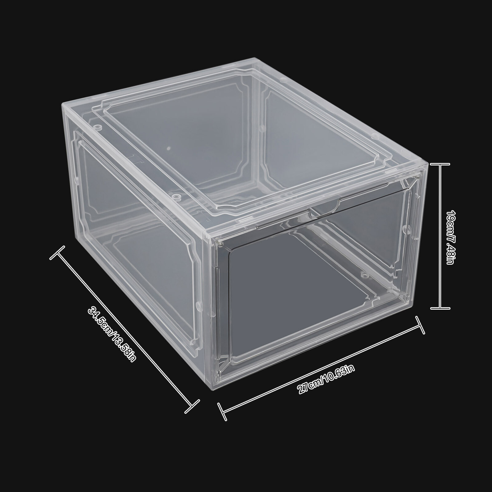 12PCS Shoe Containers Transparent-Front Door Open Acrylic Shoe Display Cabinet