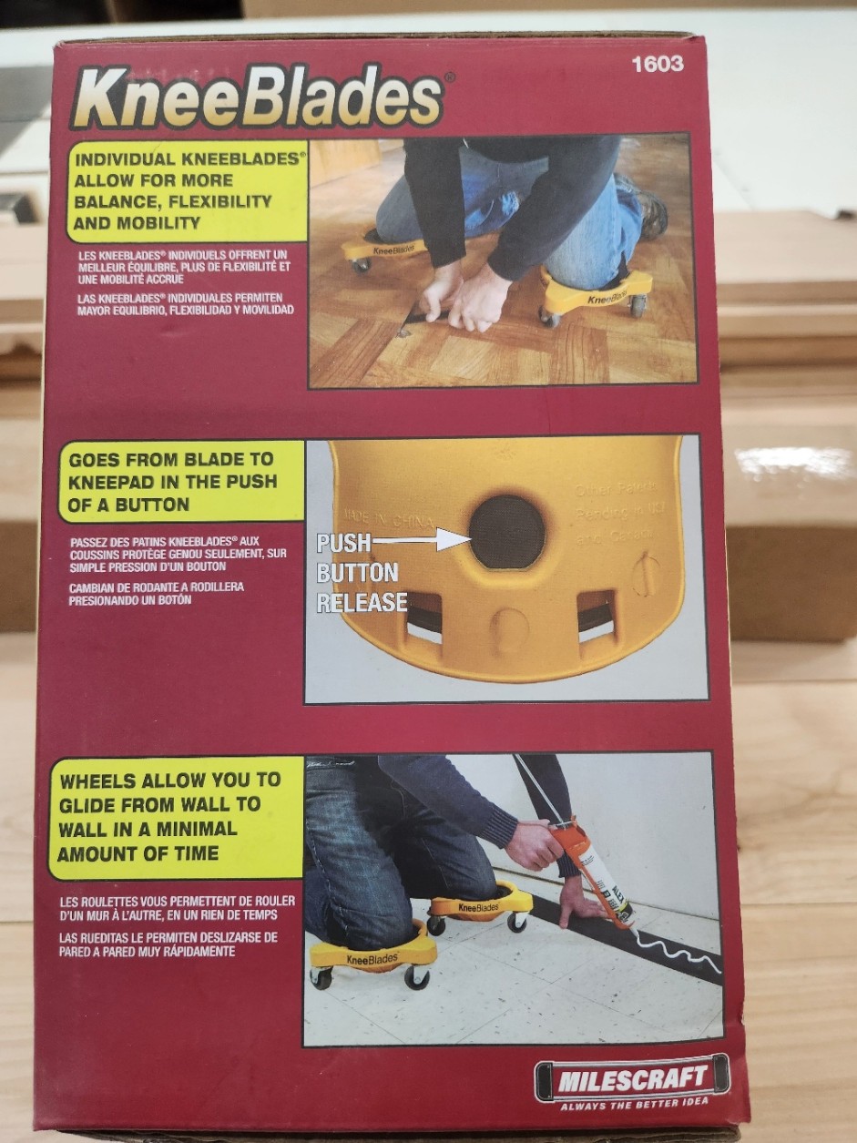 Milescraft 1603 Knee Blades used for one small interior job