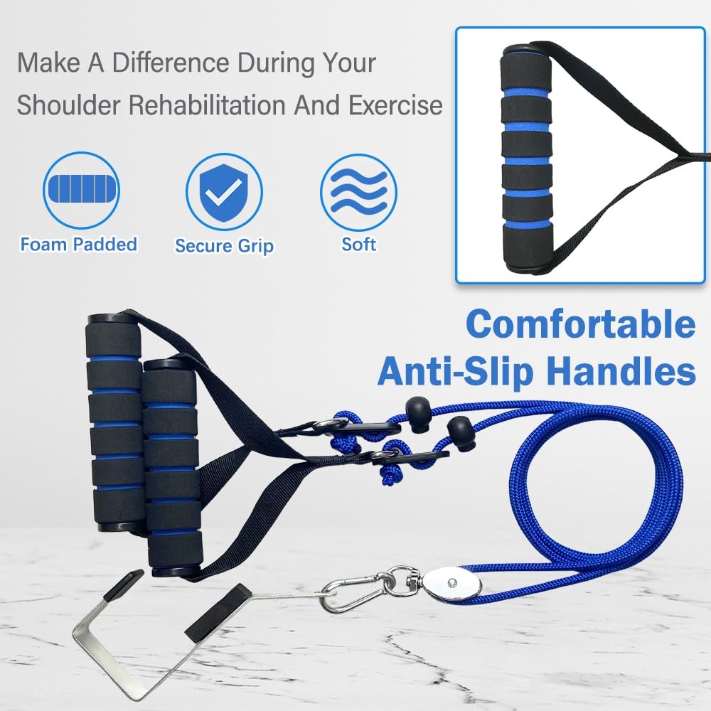 Shoulder Pulley for Physical Therapy, Pulleys Metal Bracket, Blue