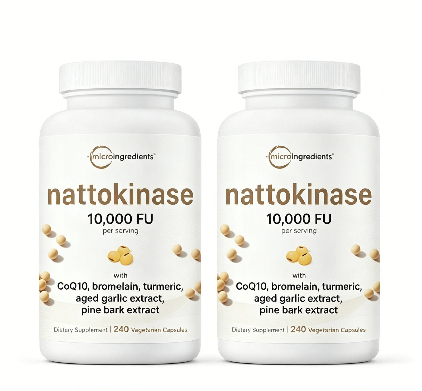 2Pack Micro Ingredients Nattokinase 10,000 FU Per Serving 240 Count