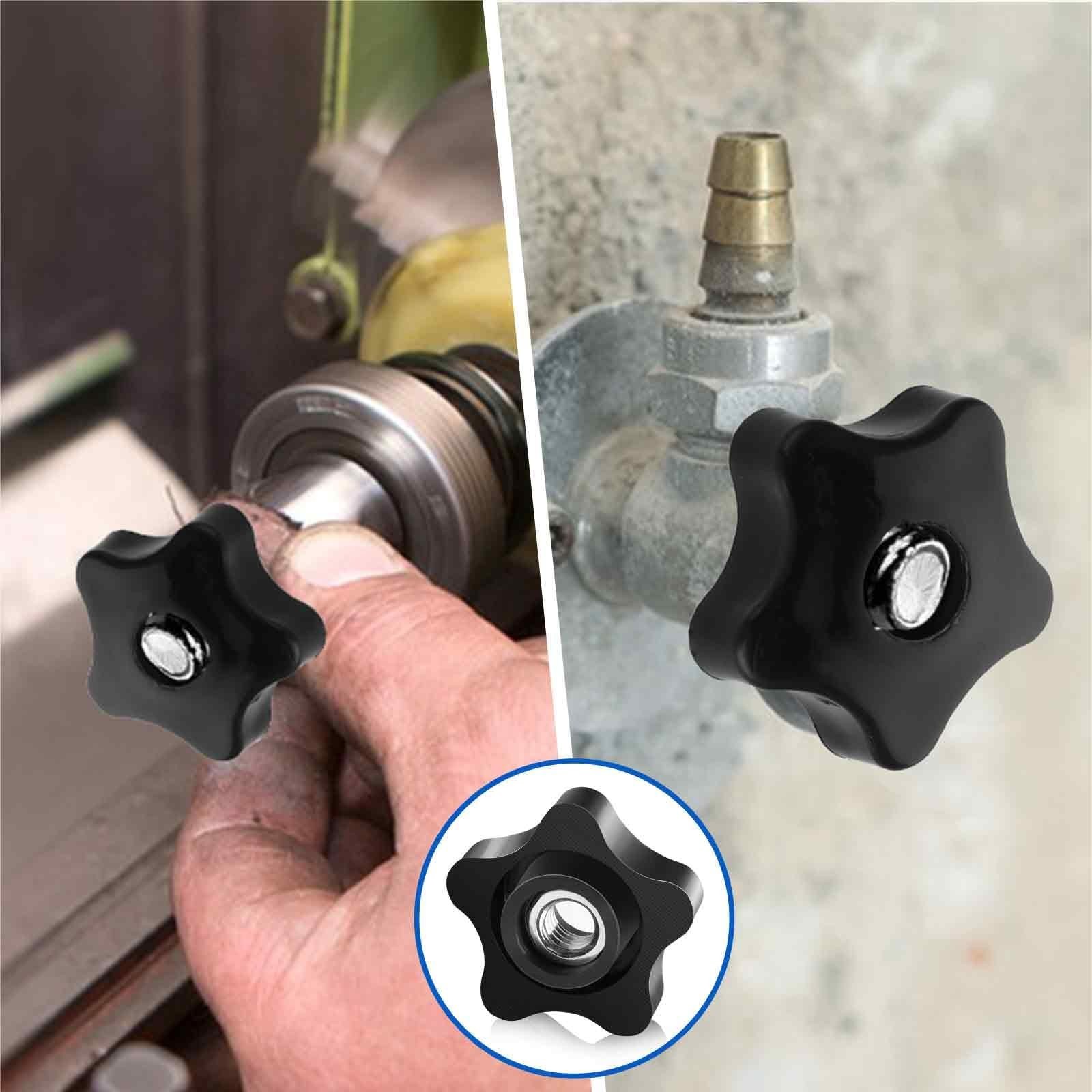 4 Pcs Threaded Knobs 5/16-18 Knob Star Knobs Female Thread Knobs Clamping Nut...