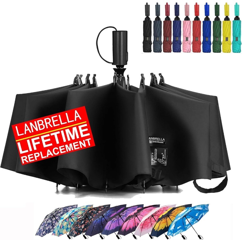 Compact Reverse Folding Umbrella Auto Windproof Travel Umbrella
