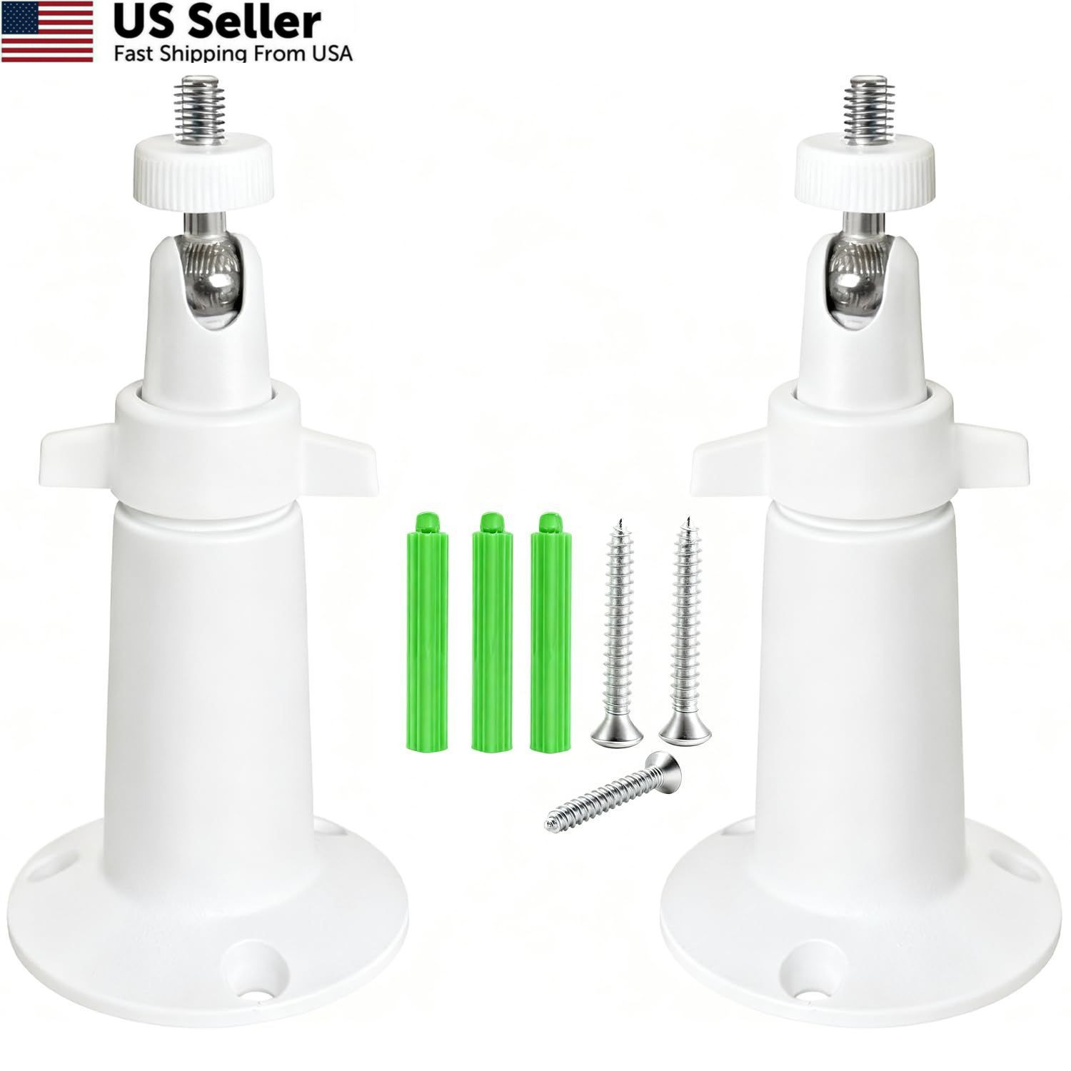 Adjustable Metal Wall Mount Compatible with Arlo, Arlo Pro White