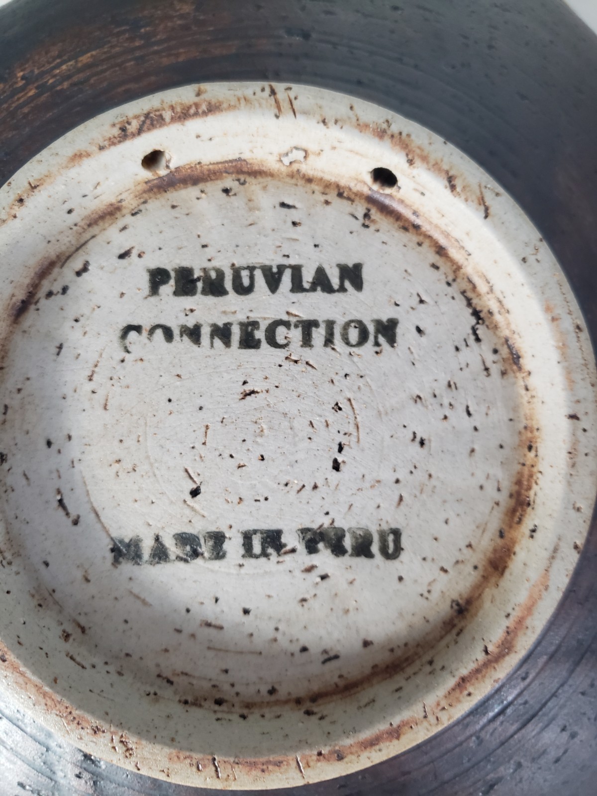 Vintage Peruvian Connection Handmade Pottery Bowl, Bird Design, Made In Peru
