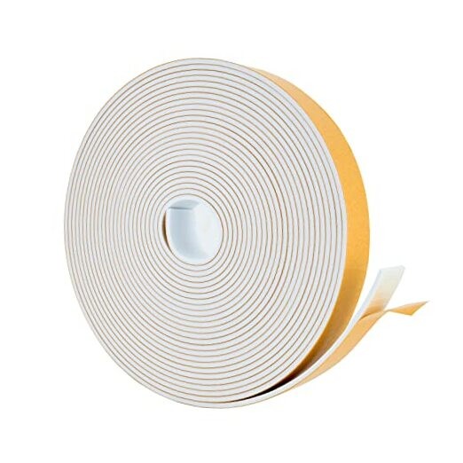 High Density Foam Weather Stripping Door Seal Strip 1 In x 1/8 In x 30 Ft White