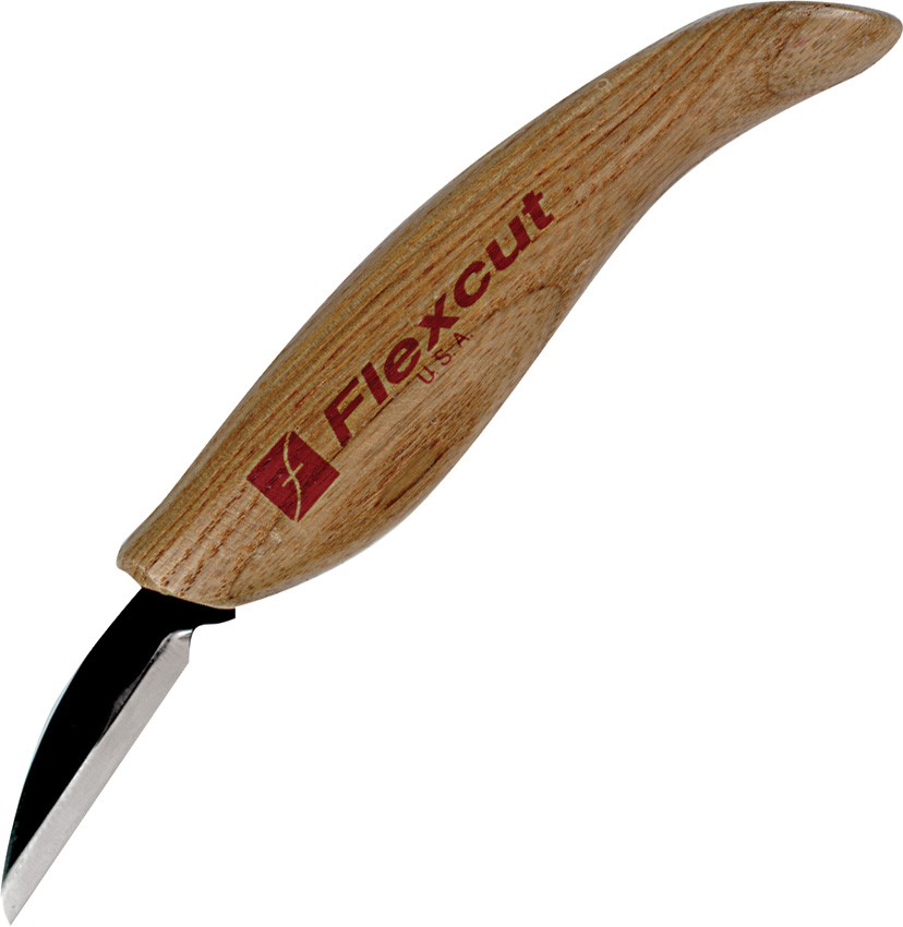 Flexcut Roughing Tan Wood Carbon Steel Fixed Blade Knife KN14