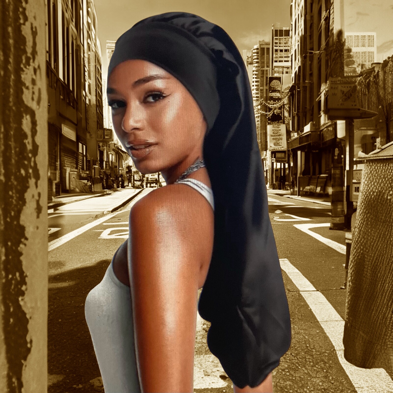 1pc LONG Satin Hair Bonnet NO BOW Hair Protection- FAST SHIPPING