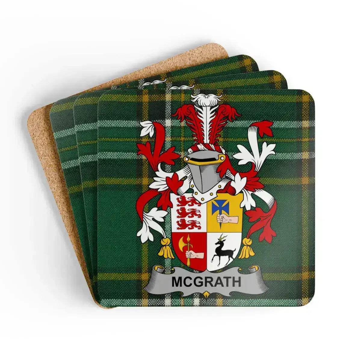 McGrath Coat Of Arms Tartan Coaster Set