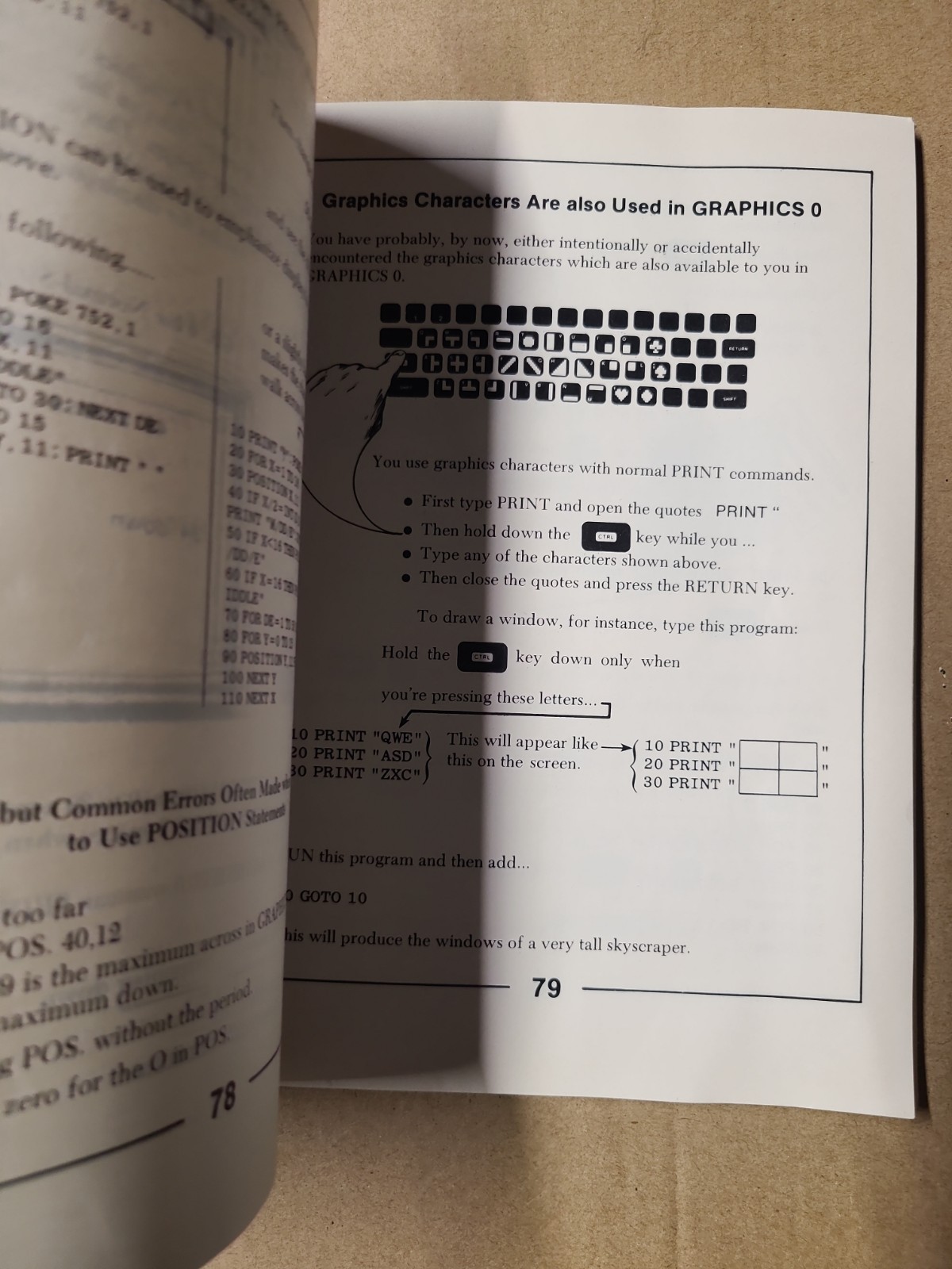 INSIDE Atari BASIC MANUAL cover Atari 400/800/XL/XE Creased cover Vintage