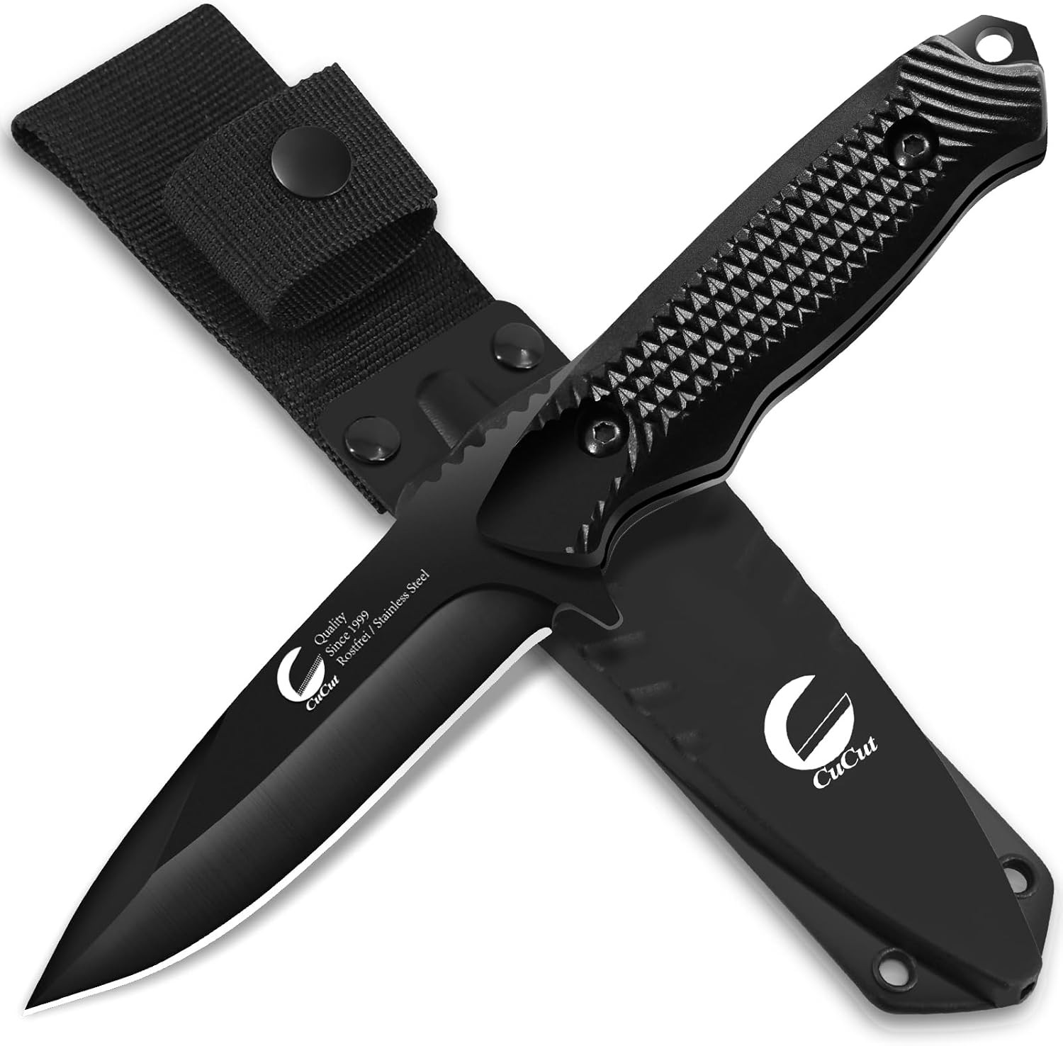 4" Fixed Blade Survival Knife with Sheath – Stainless Steel, Full Tang, Outdoor