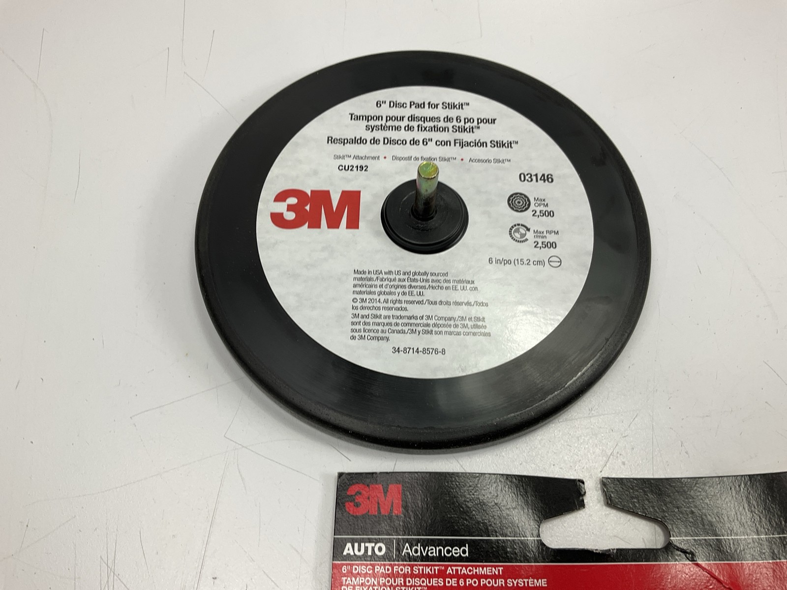 3M 03146 Auto 6" Sanding Disc Pad For Stikit Attachment