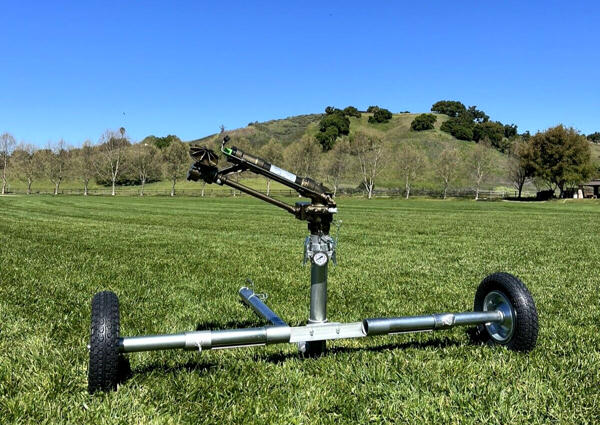 2" YUZUAK JET 35T BIG GUN SPRINKLER & WHEELED CART PASTURE, ARENA, FARM 250 FEET