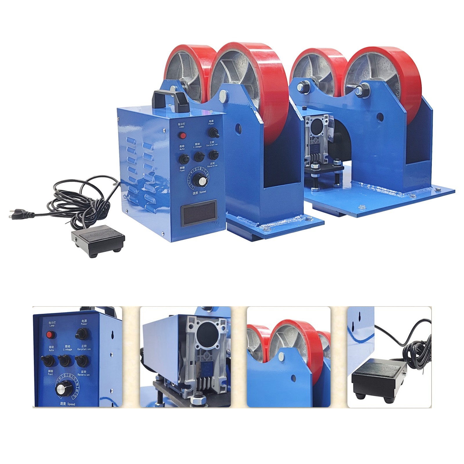 4400LB Load Tank Turning Welding Rolls110V Rotary Welding Positioner for1.97-39“