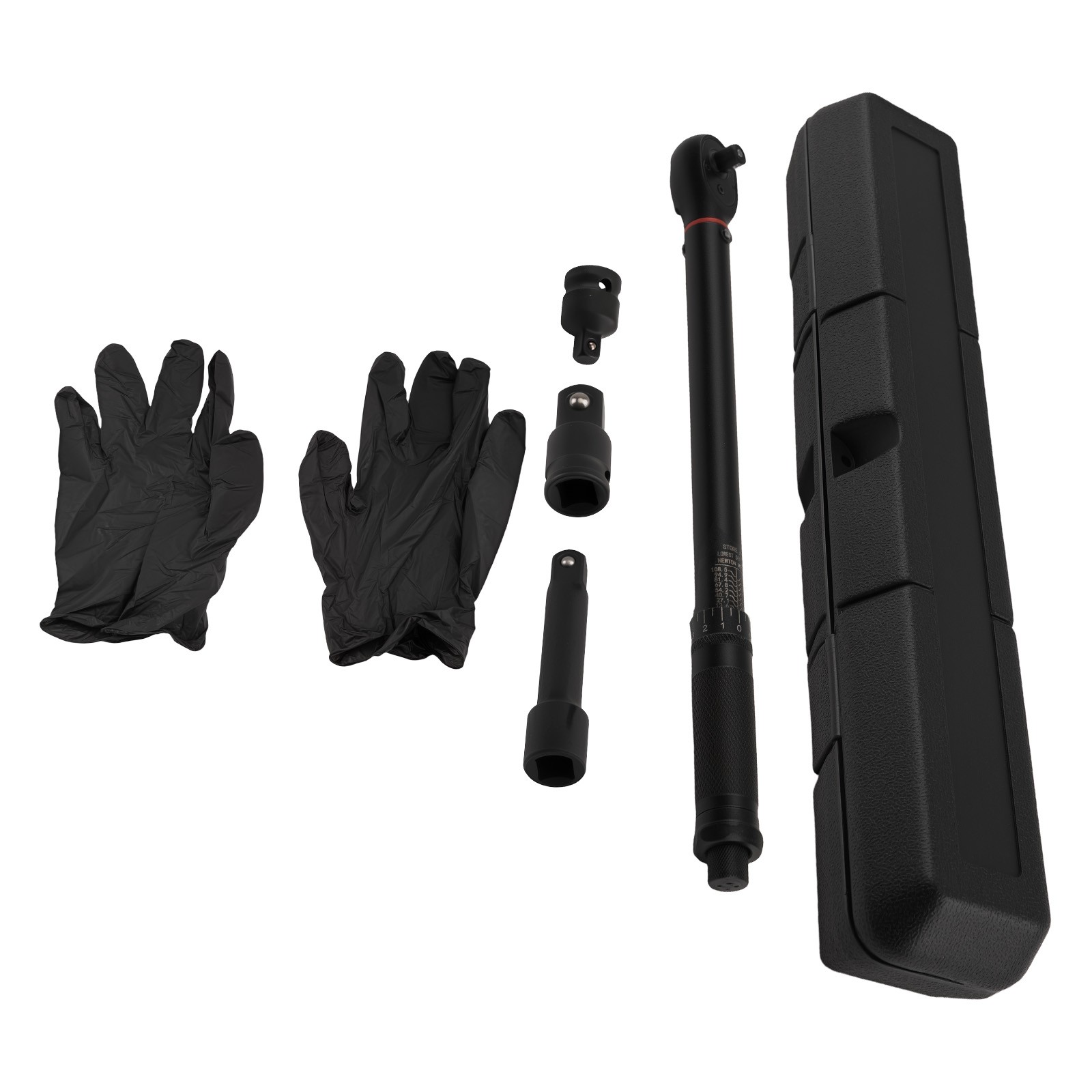 3/8" Click Torque Wrench Kit 10-80 Ft-Lb with Extension Bar & Storage Case