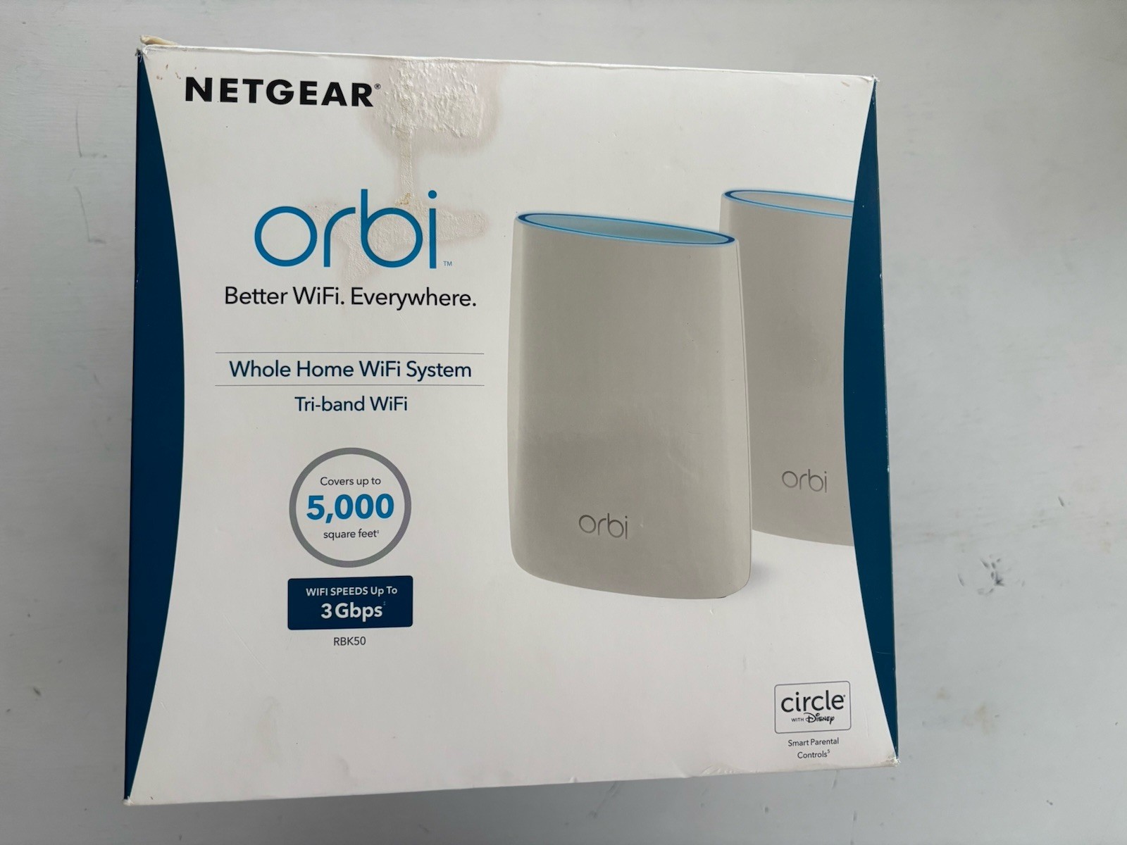 Netgear Orbi AC3000 Trri-Band Wireless Router - White, Pack of 2 RBK50 NOB