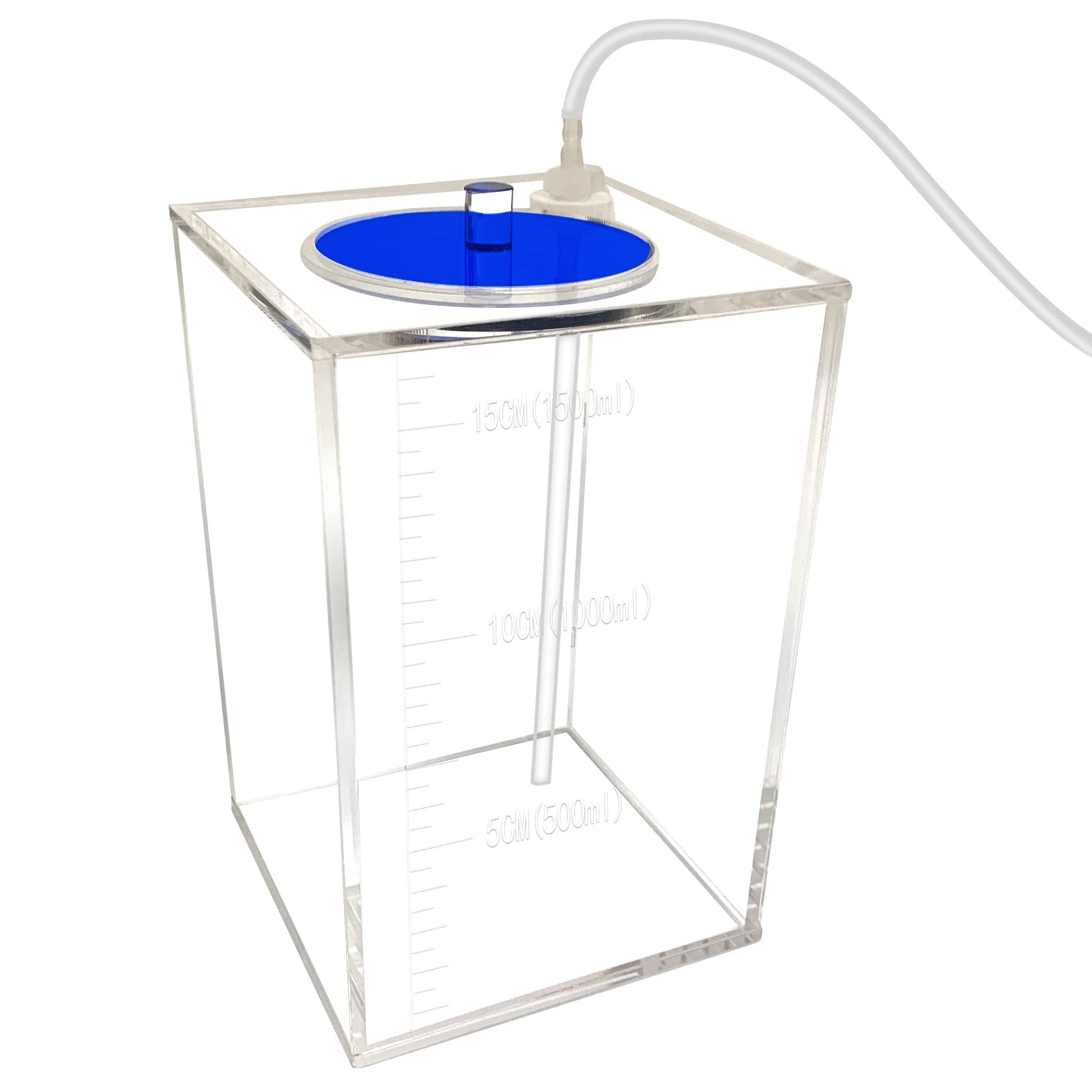 Blue Lid Dosing Container Pump Reservoir With Tubing Hose 1500ml 1 PCS