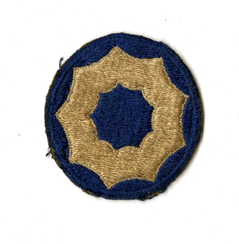 9th Service Command White Back Patch WWII Vintage Pacific Coast California
