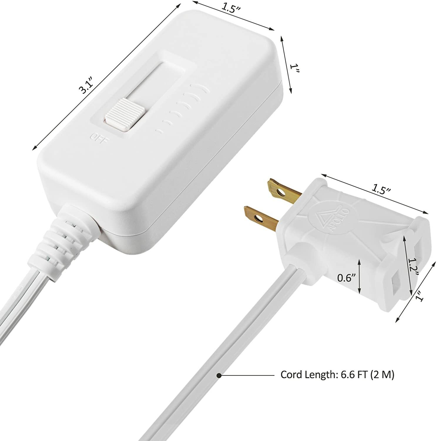 DEWENWILS Table Lamp Dimmer Switch With Warm Dimmable LED Light Bulb 6.6 ft Cord