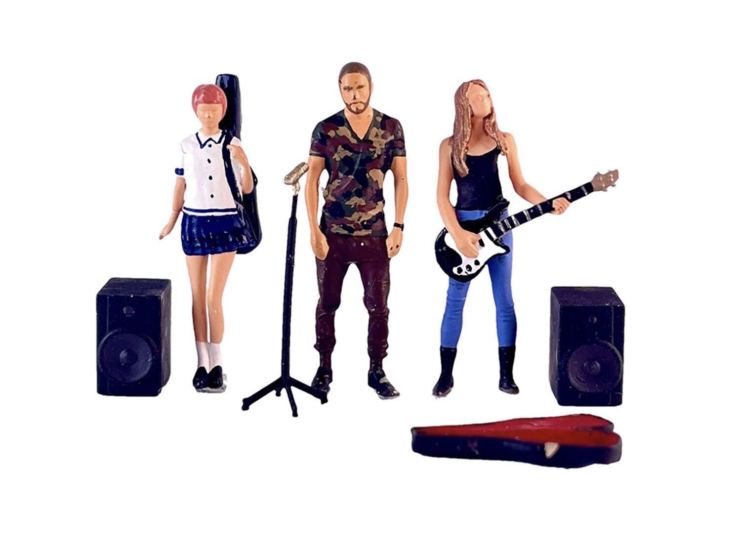 1:64 Painted Figure Model Miniature Resin Diorama Sand Band Guitarist Artists