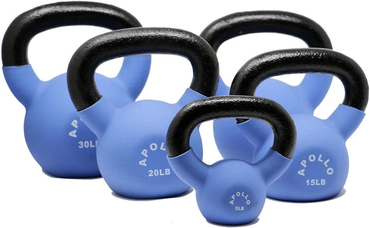 1-Piece Neoprene Coated Solid Cast Iron Kettlebell
