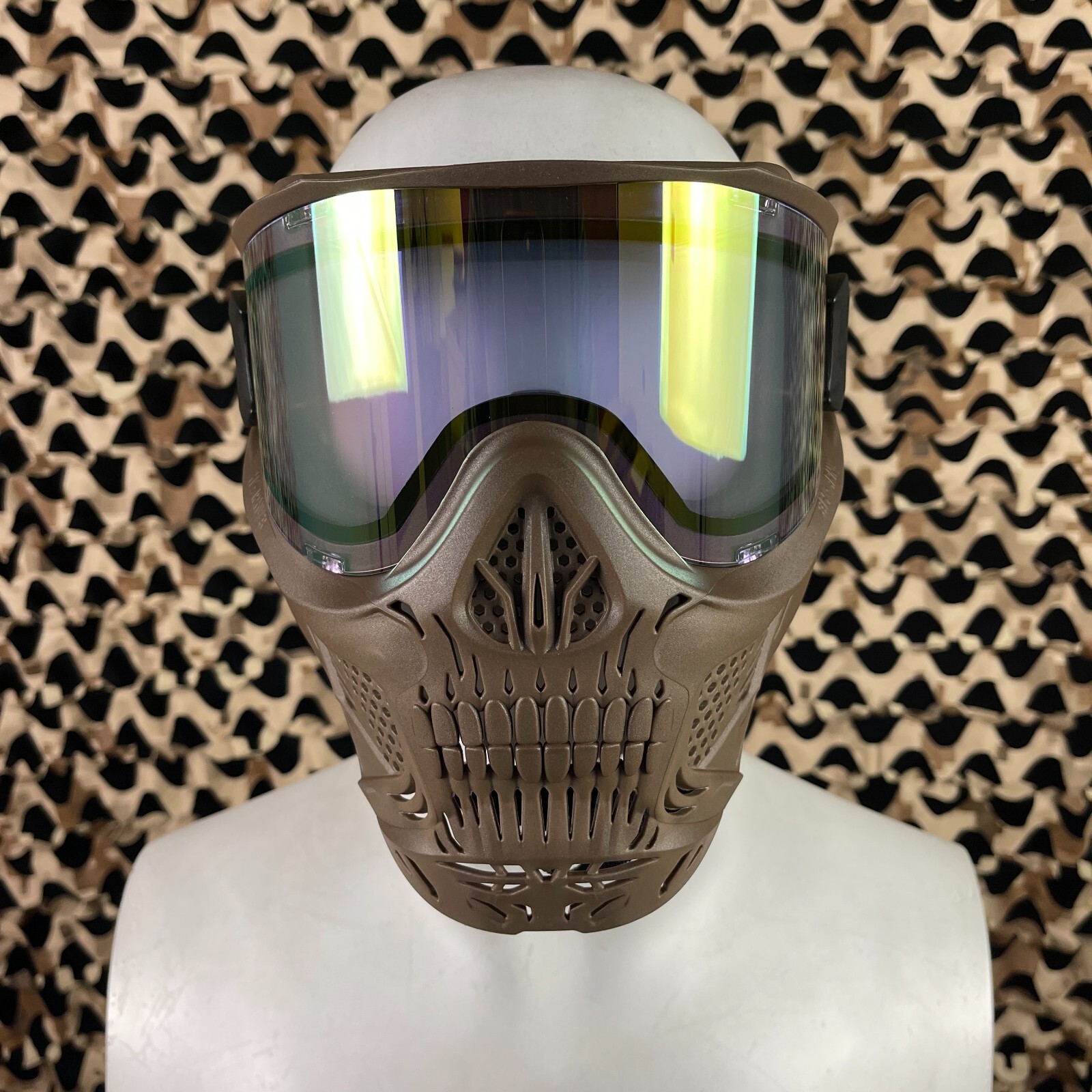 NEW HK Army HSTL Skull Thermal Paintball Mask - Sandman (Tan w/ Gold Lens)