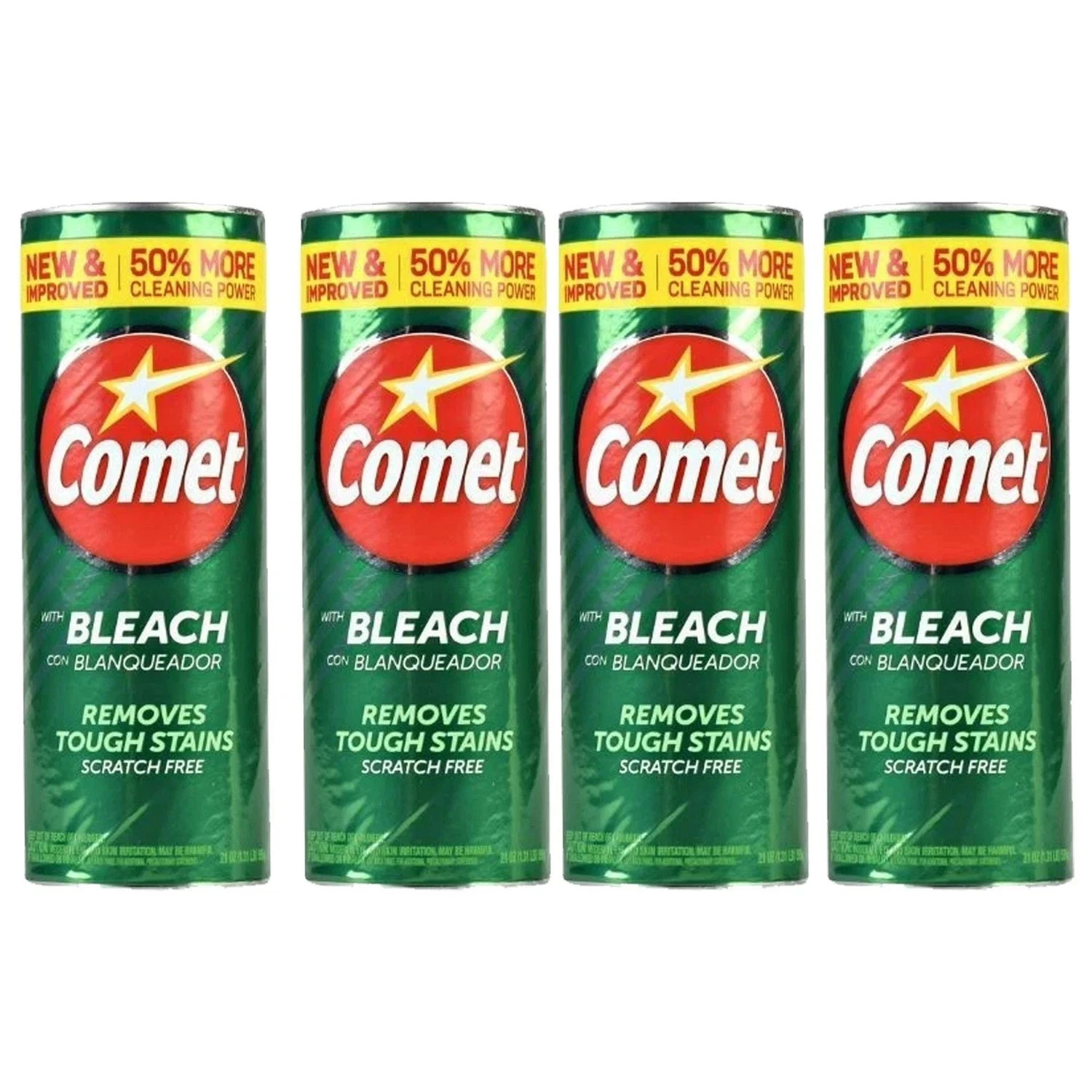 Comet Cleaner with Bleach 21 oz All-Purpose Removes Stains 4 PACK FREE SHIPPING
