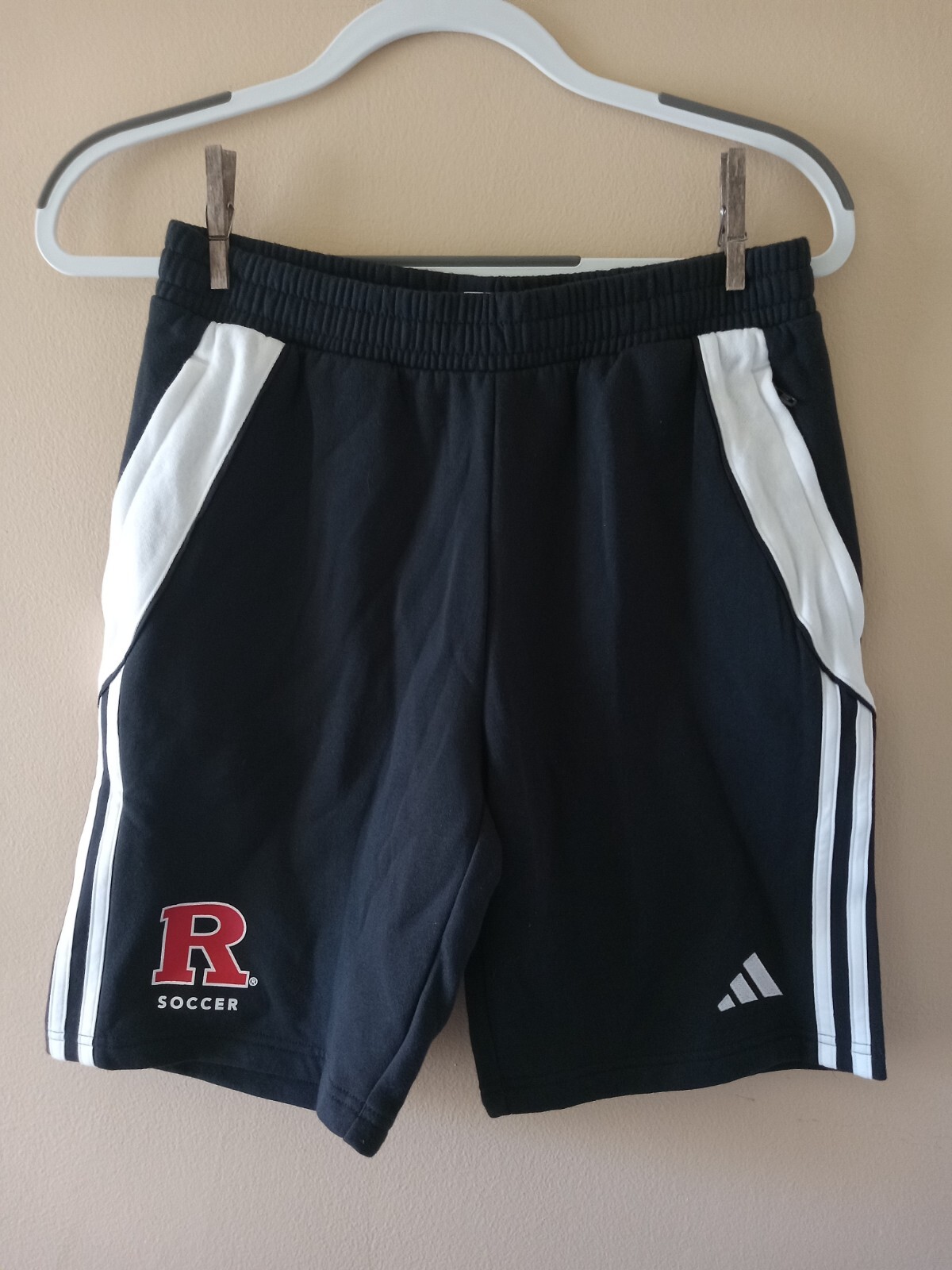 Rutgers Scarlet Knights Soccer Adidas Black Shorts Size Small Youth