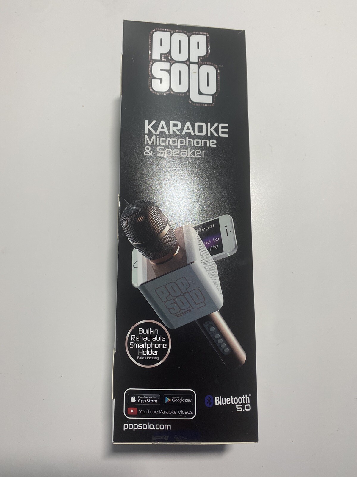 Tzumi Pop Solo Wireless Bluetooth Karaoke Microphone & Speaker with Phone Holder