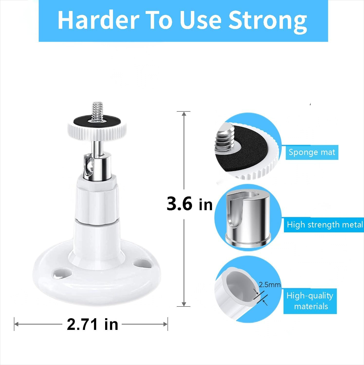 2 Pack Adjustable Ceiling Wall Mount Kit for Plug-In Ring HD Security Camera&Sti