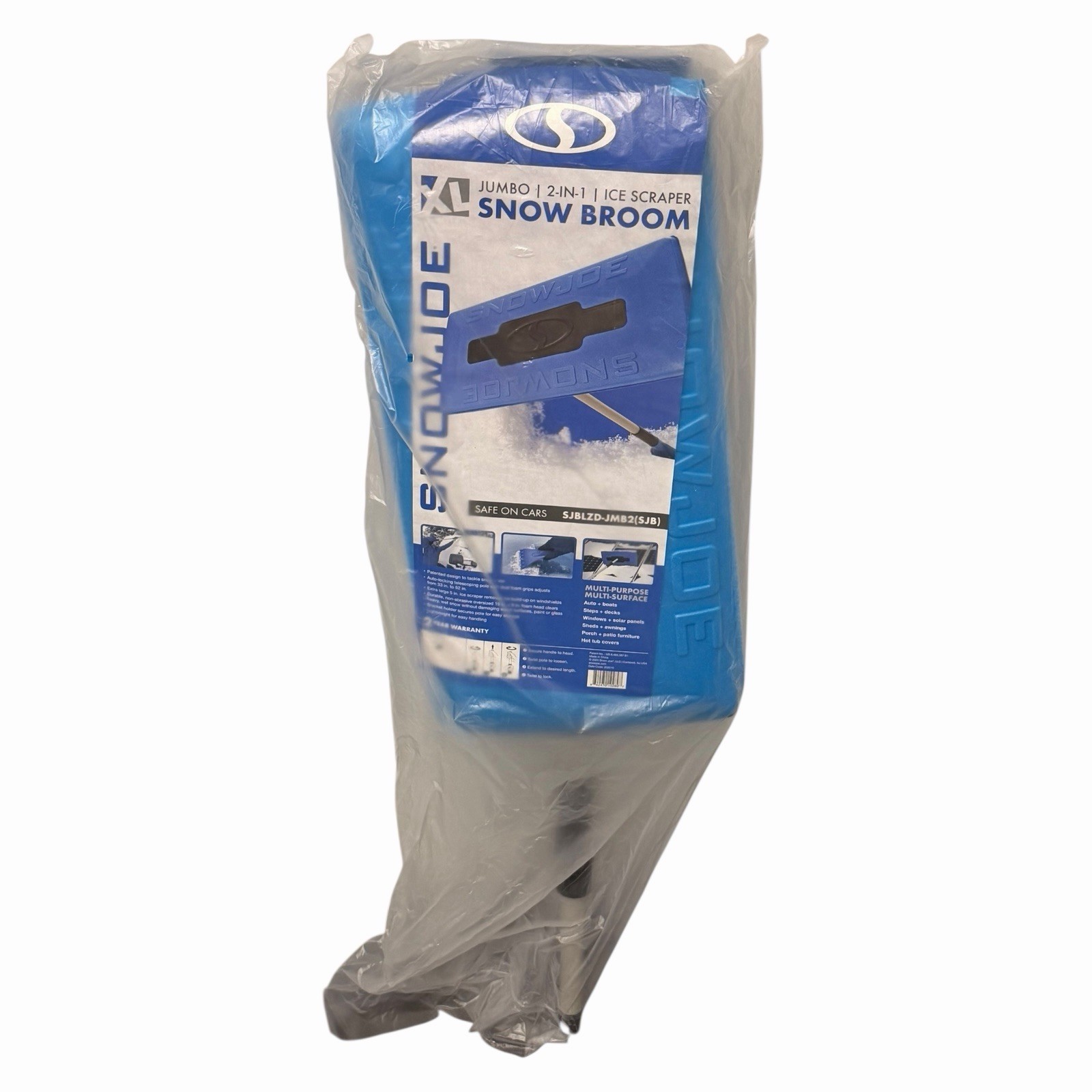 Light Weight Winter Extended Pole Blue Snow Broom Jumbo 2 IN 1 Ice Scraper New