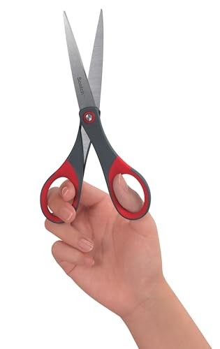 Scotch 6" Precision Scissors, Great for Everyday Use (1446) 6-Inches, Grey/Red