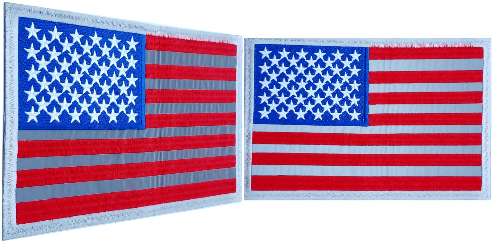 US USA AMERICAN FLAG 11" Tactical Morale PATCH IRON-ON Reflective