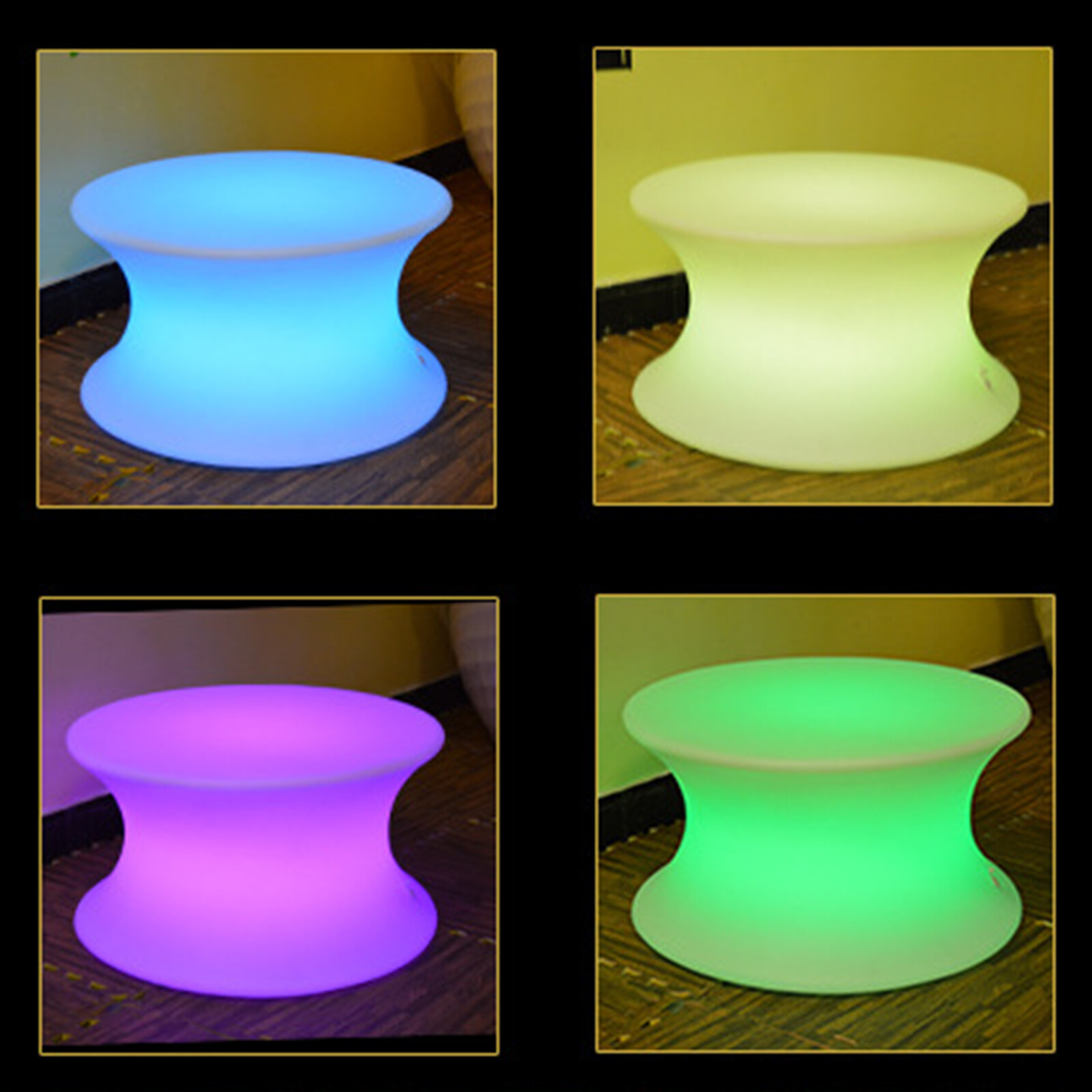16" LED Light Cube Stools Chair W/ Remote Control 16 RGB Colors Rechargeable USB