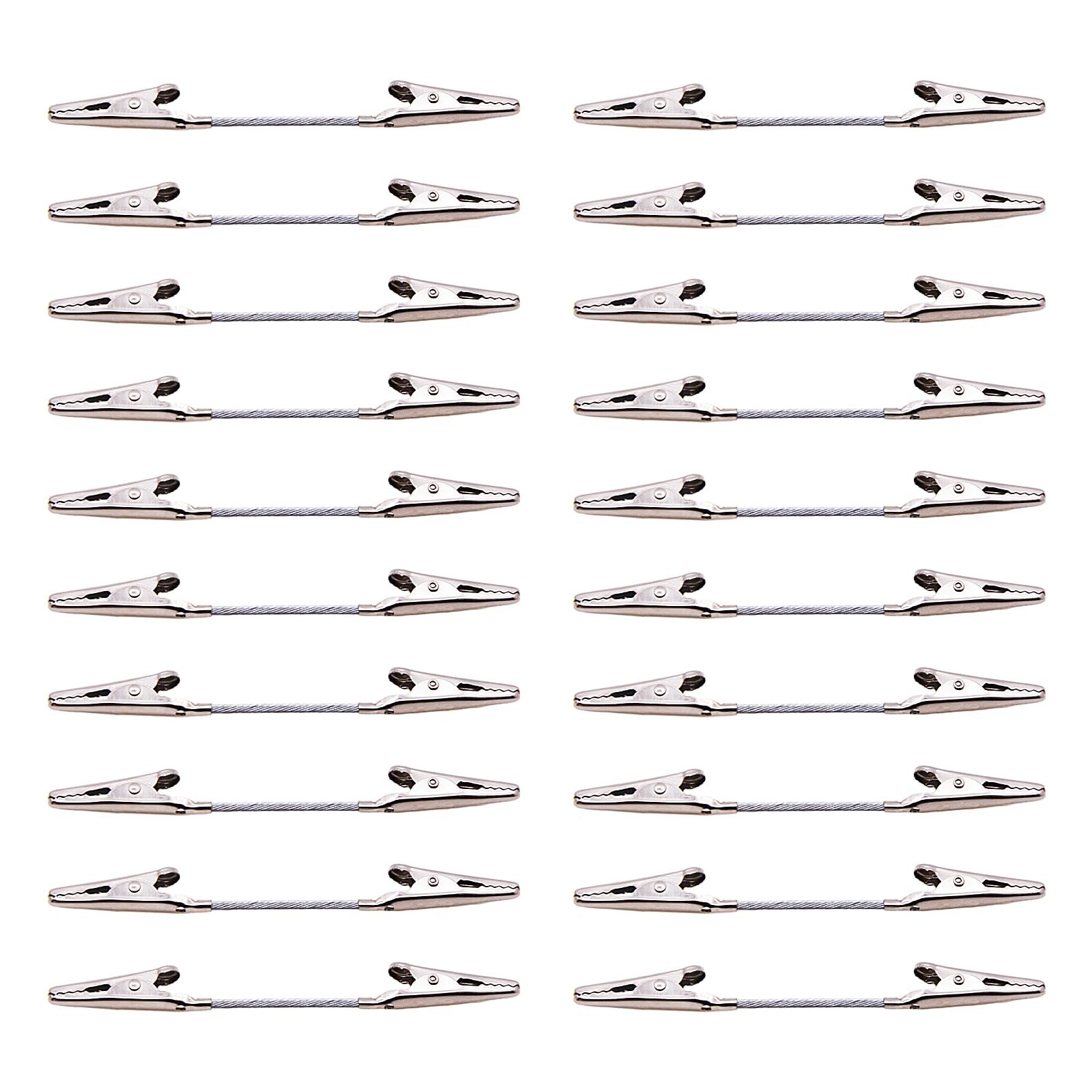 RUIAN 20 Pack Double Head Alligator 4'' Memo Clip Photo Picture Note Silver