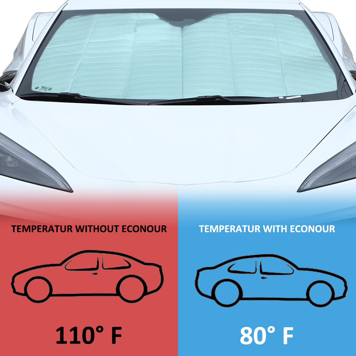 For 2020-2024 C8 Corvette Windshield SunShade Sunshade Car Foldable Windshield