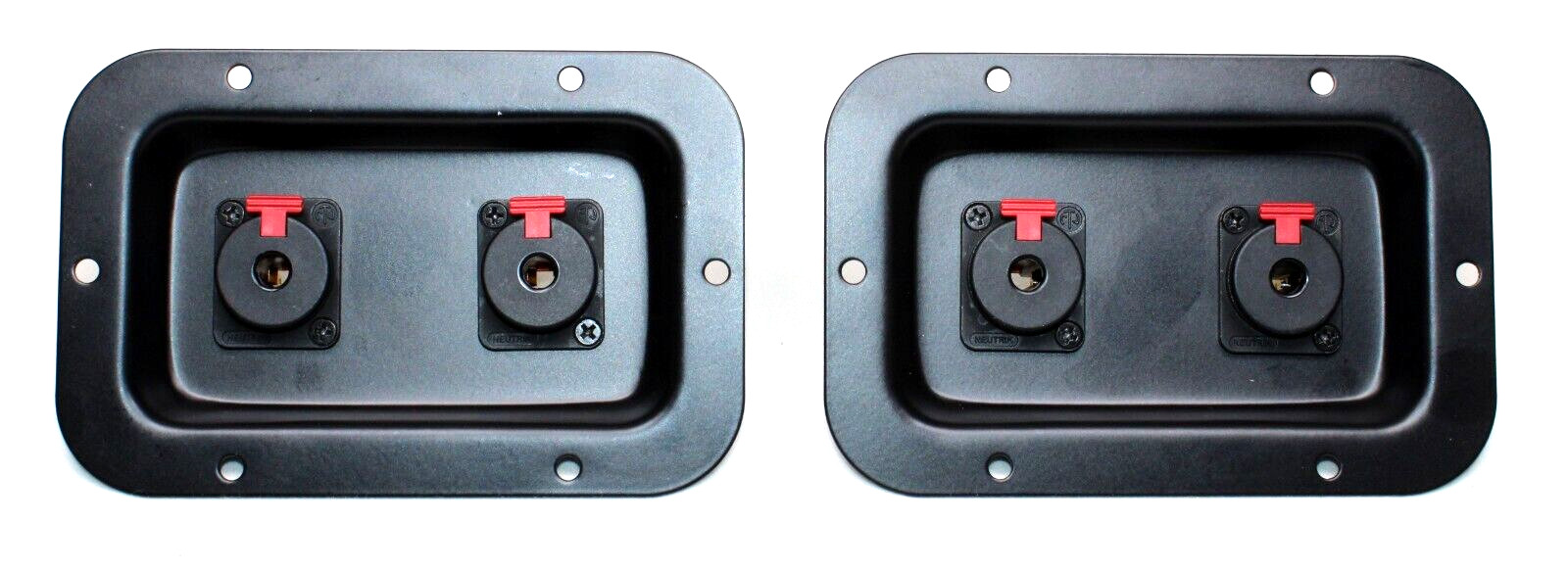(2)Two Metal Speaker Jack Plates w/ NEUTRIK NJ3FP6C-BAG Locking (1/4") Female