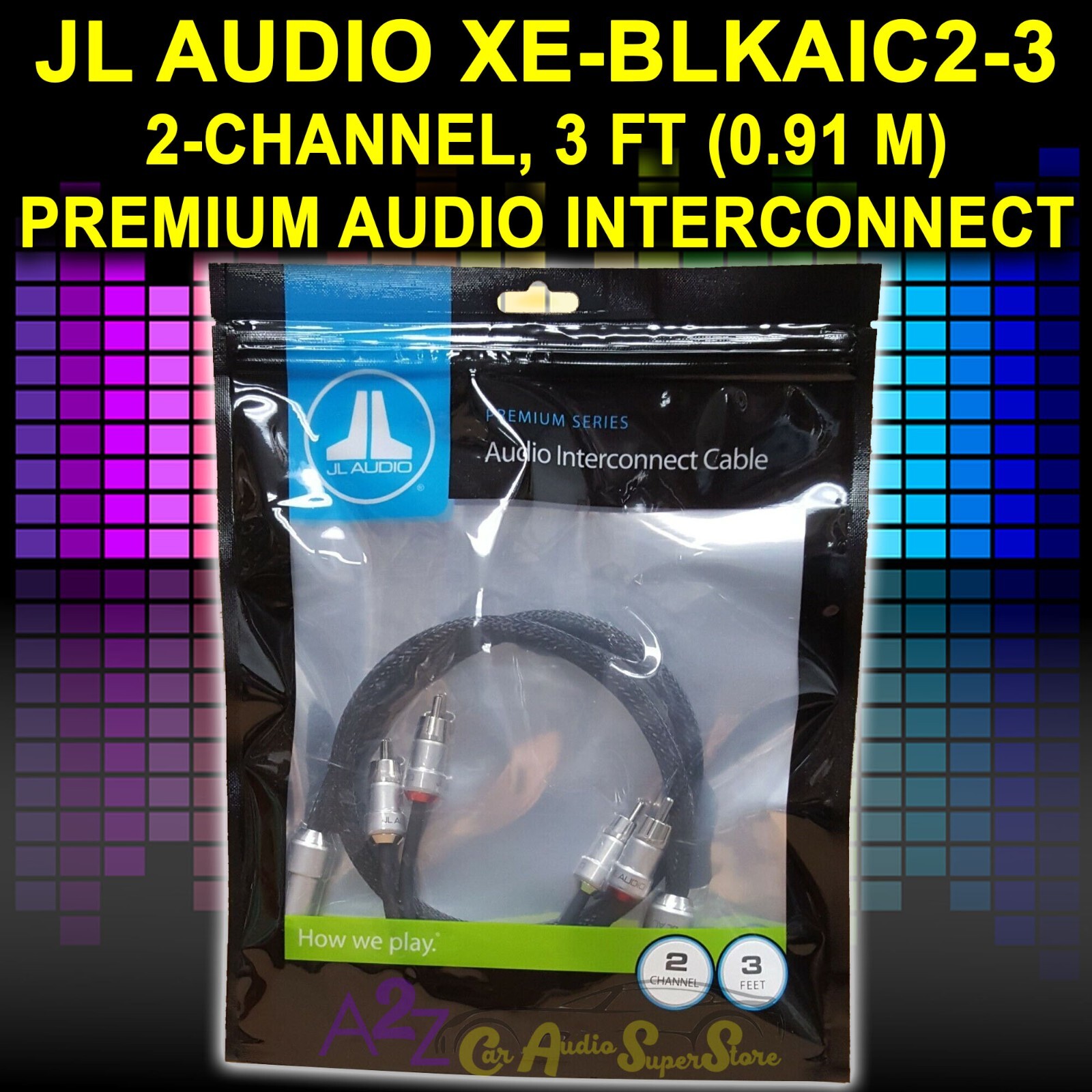 JL AUDIO XE-BLKAIC2-3 (99940) 2-CH 3 FEET RCA PREMIUM AUDIO INTERCONNECT NEW!
