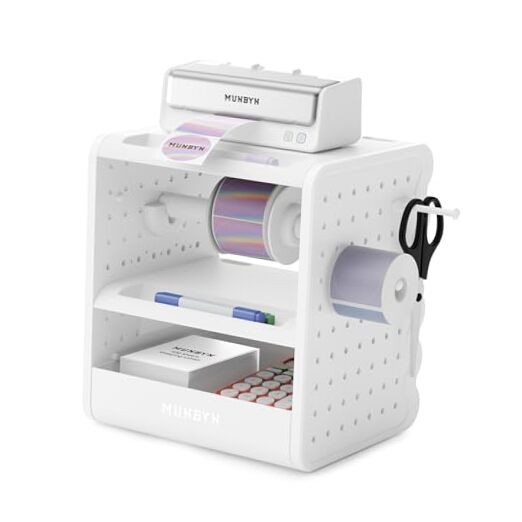 ILH03 4x6 Thermal Label Holder, 5-in-1 Sticker Holder with 3-Tier Shelf,
