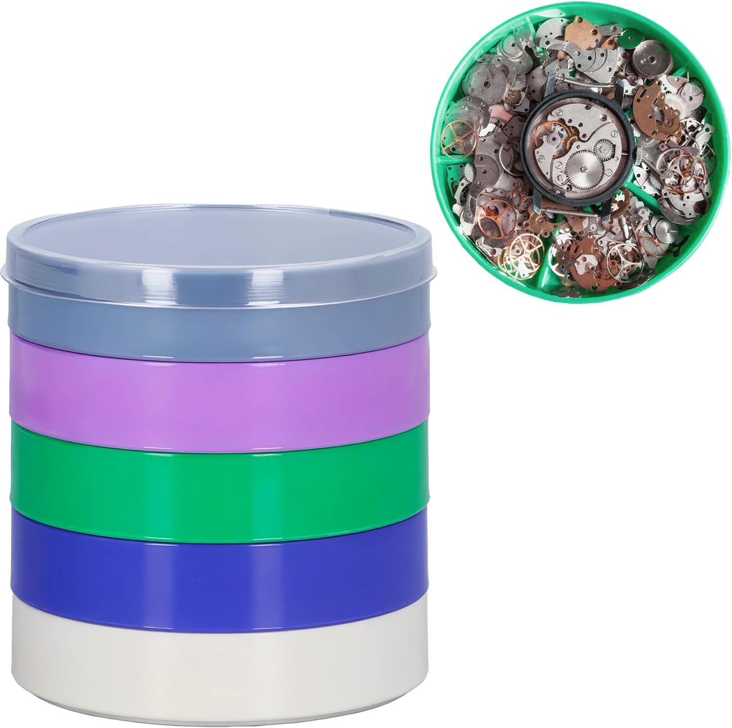 Watch Parts Tray, 5 Watch Parts Storage Box, Colorful Watch Repair Parts Organiz
