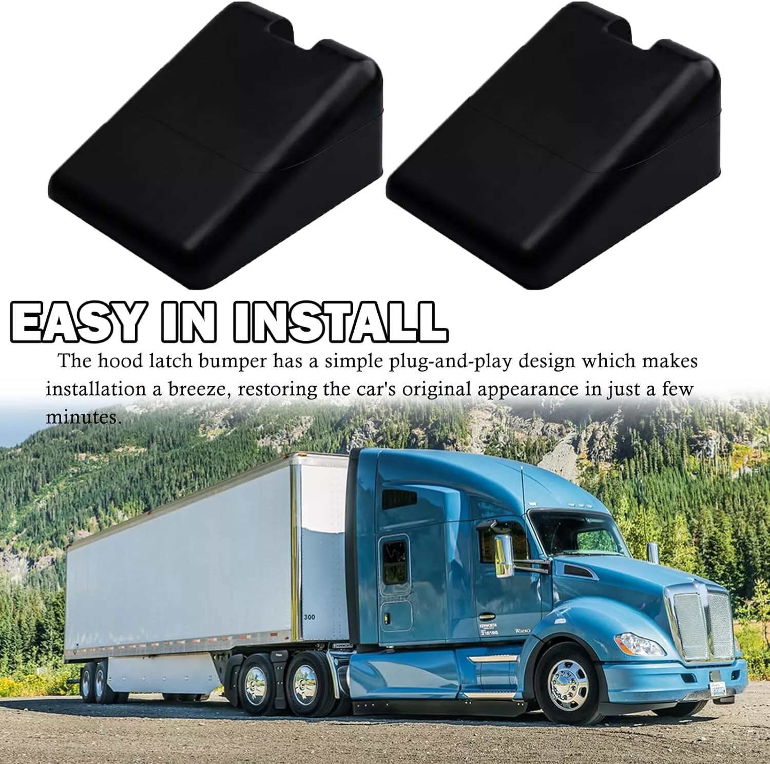 2X Hood Bumper Support For Peterbilt 567 579 Kenworth T680 T880 M75681 L85-6081#