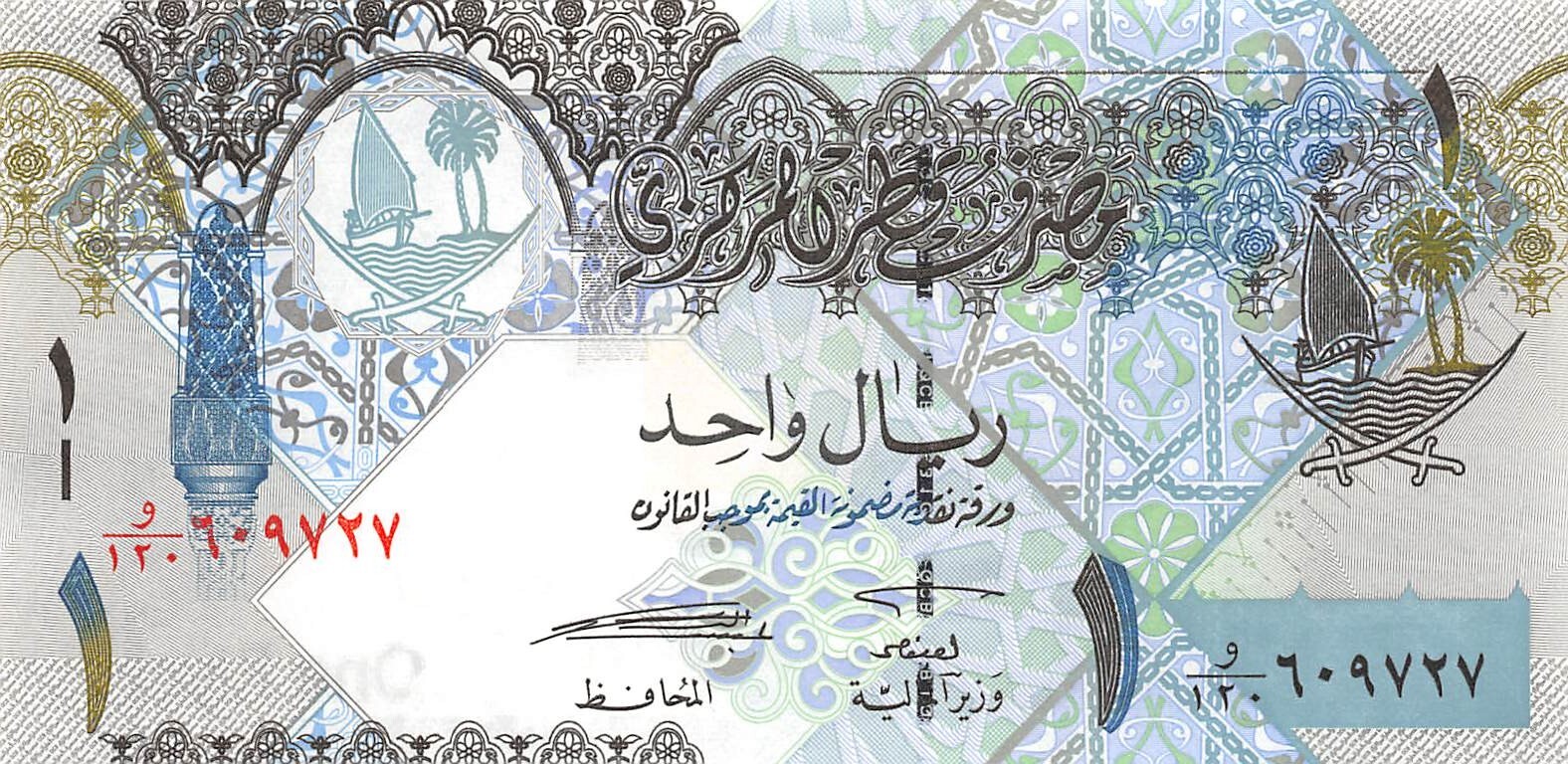 Qatar  1  Riyal  2008  P 28  Series AY  Uncirculated Banknote Z2
