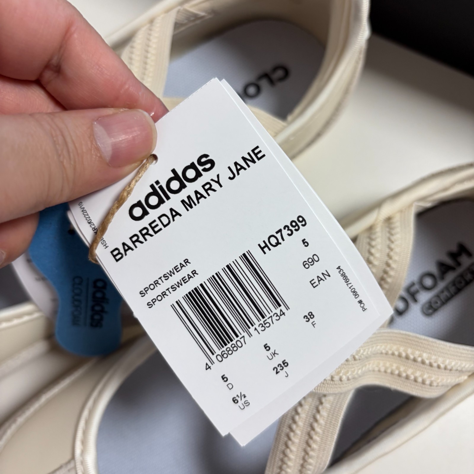 adidas Barreda Mary Jane Womens Sneakers Wonder White Vanilla HQ7399
