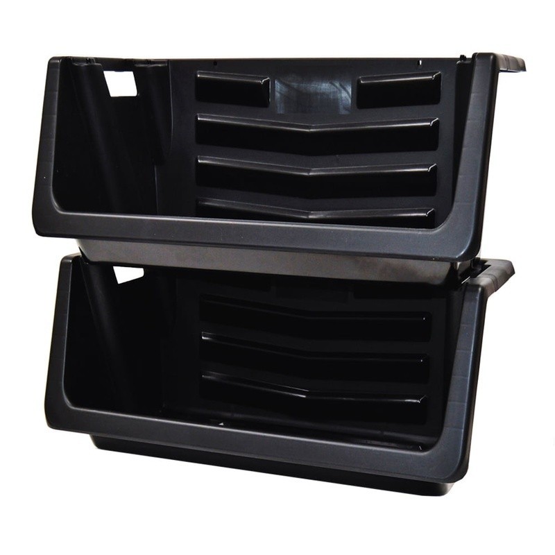 Heavy Duty Stackable Storage Bins Large Handles Rust Water Proof 100lb Limit New