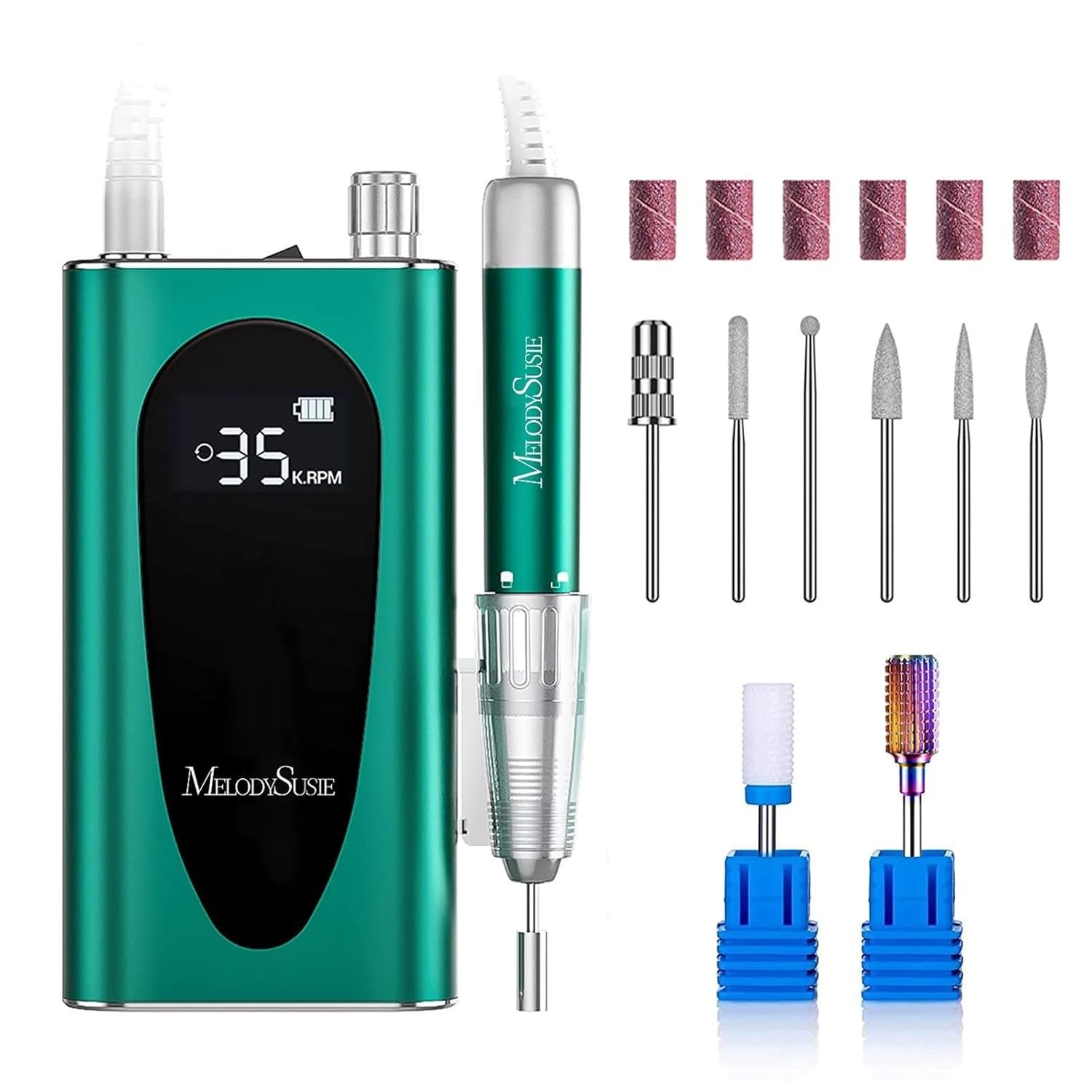 MelodySusie Professional Clip-On High-Efficiency Nail Drill MM400C Green NEW