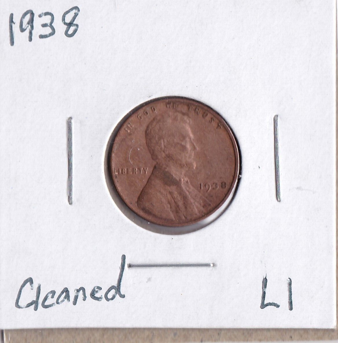 1938 Lincoln Cent L1 Cleaned