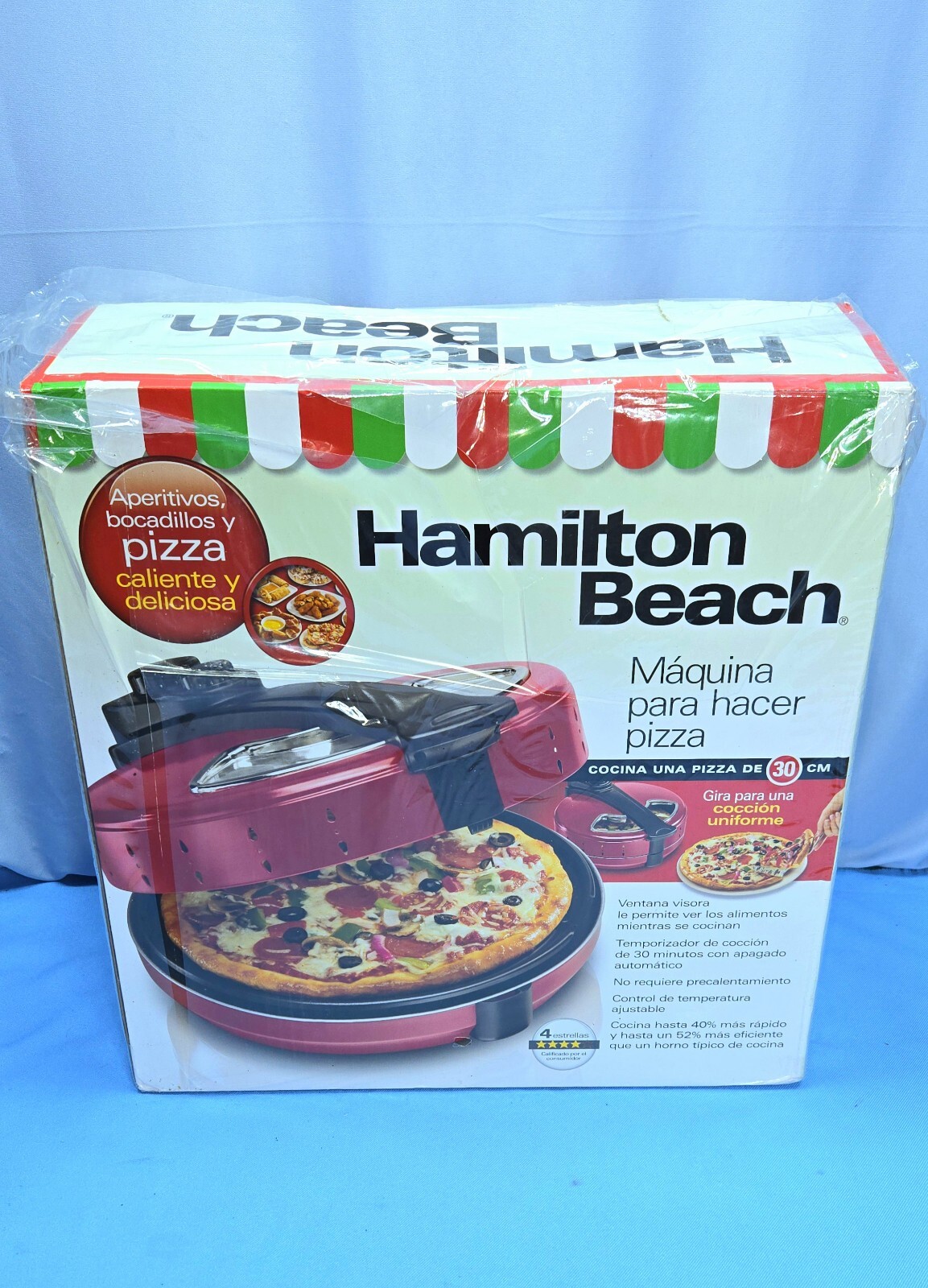 Hamilton Beach 12"Pizza Oven Maker Electric Rotating Cooker 31700 Snack Enclosed