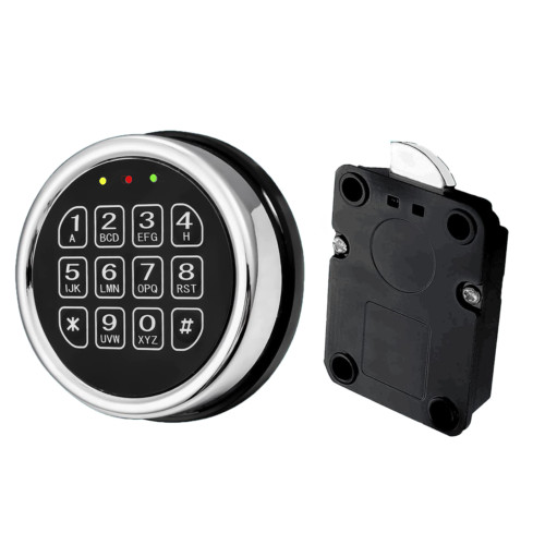 Gun Safe Lock Replacement Swing Bolt Lock Chrome Keypad with 14 Ribbon Cable