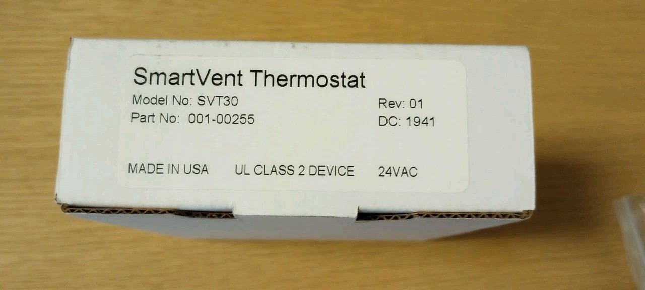 Smart Vent Thermostat Model# SVT30, For SV30 Smart Vent System ZTECH NEW!