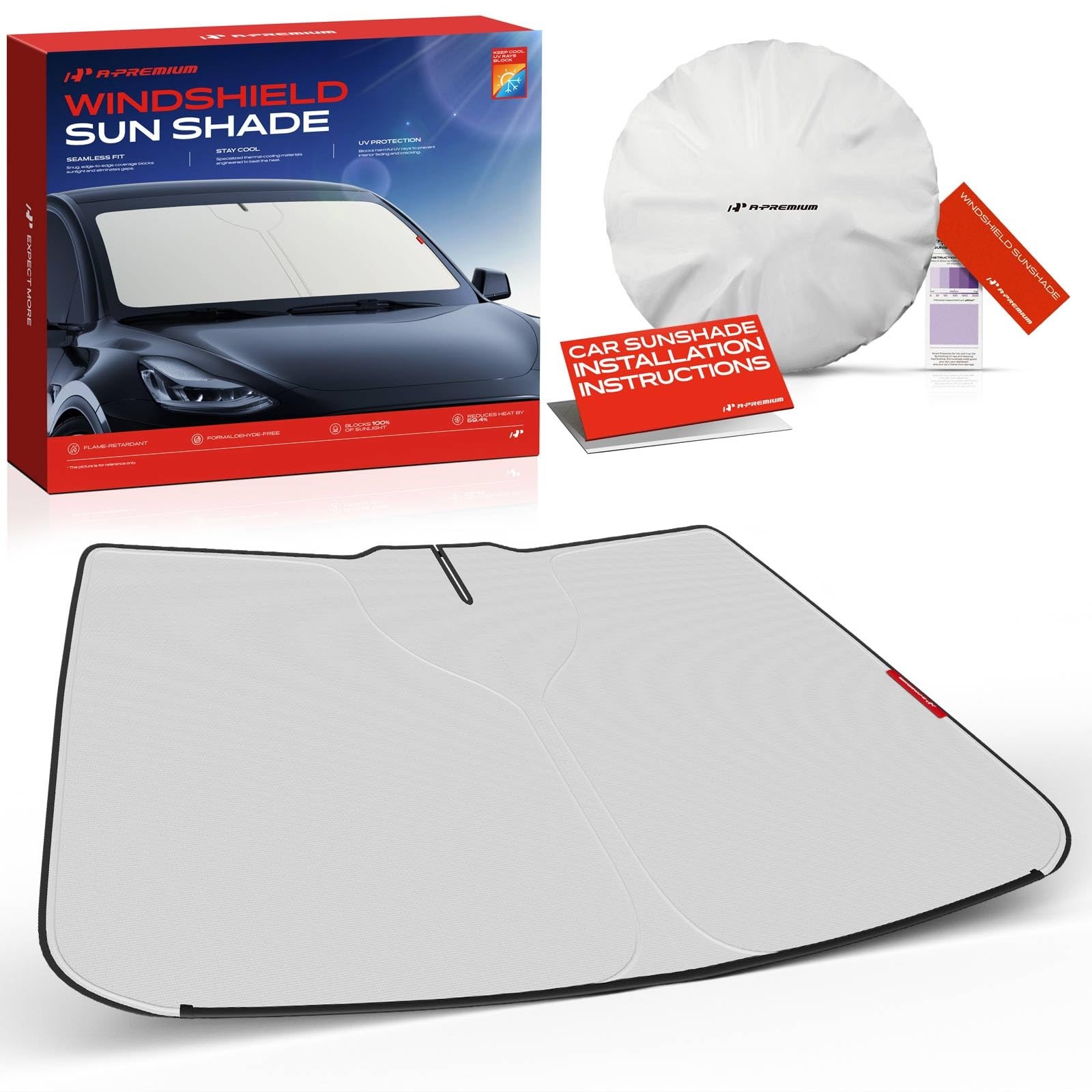 A-Premium Windshield Sun Shade Compatible with Ford Edge 2015-2024