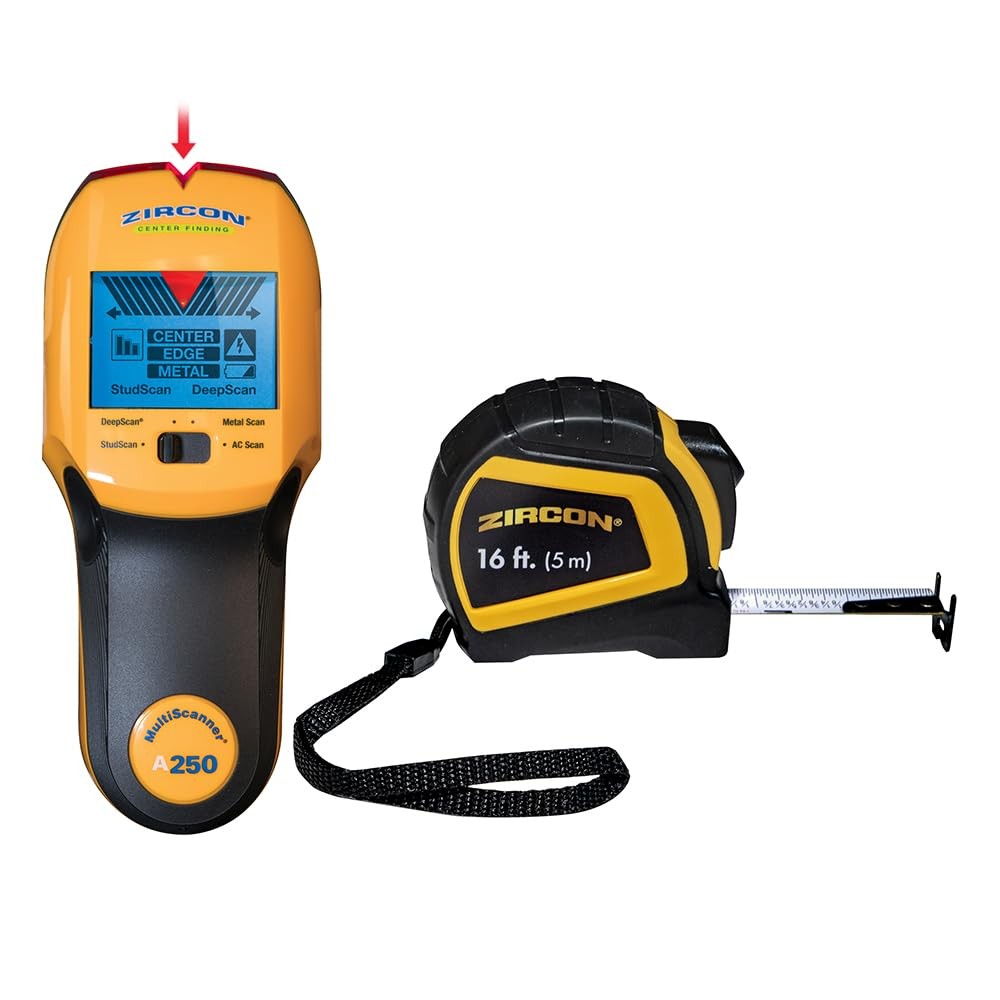 Tape Measure Wall Scanner Stud Finder Metal AC Wire Detector 4 Scan Modes Tool